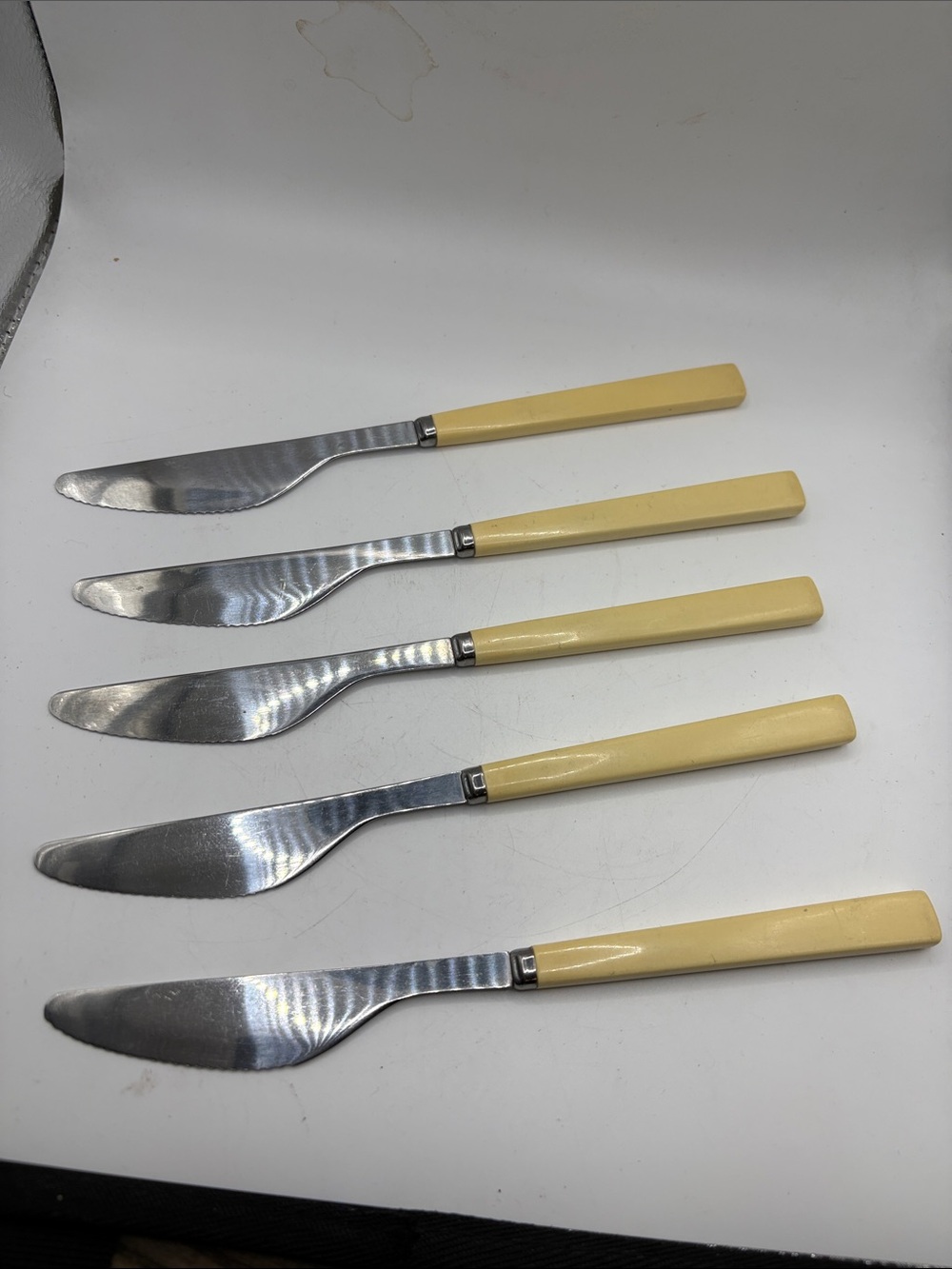 Set of 5 MCM French Ivory Handle Butter Knives